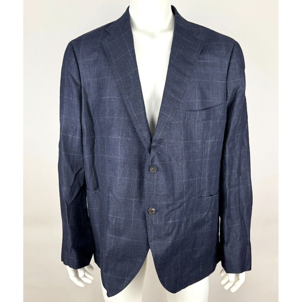Proper Cloth REDA‎ Bedford Jacket Men 54/3XL? NWOT Navy Glen Plaid Lightweight